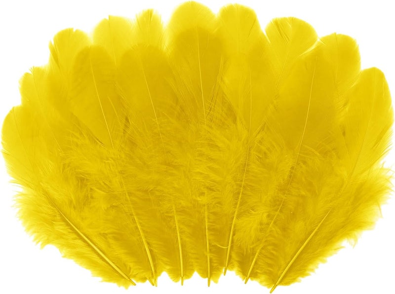 Flying feathers 500pcs-Gold Rooster Feathers 3-5inch Bulk Feathers for Crafts DIY Dream Catcher Supplies（500pcs） - Image 1